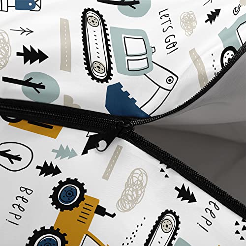 Saco de dormir para niños con diseño de camión, ligero, cálido y portátil para camping y excursiones, resistente al agua y al frío miniatura 5