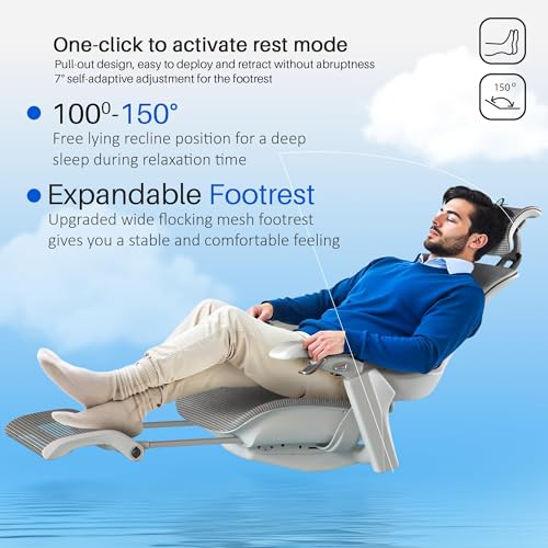 Image of DROGO Mesh Ergo Flow Luxury Ergonomic Office Chair for Work from Home with Patented Flow Technology,4D Armrest with Wired Cable Mechanism,3D Headrest & Lumbar Support,Gaming Chair with Recline (Grey)