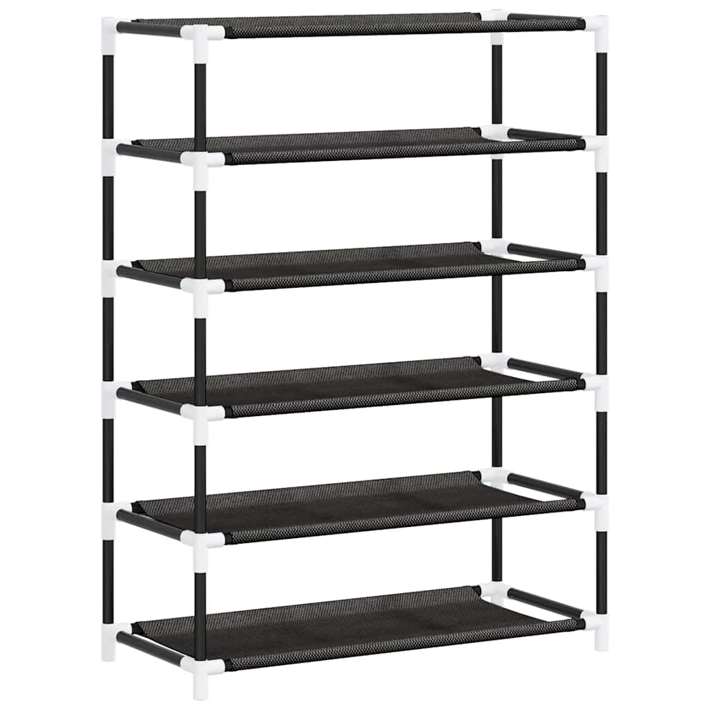 Zapatero de tela negra 60 x 28 x 90 cm – Zapatero con 5 niveles y protección contra el polvo – Organizador de zapatos para pasillo y pasillo de tela no tejida