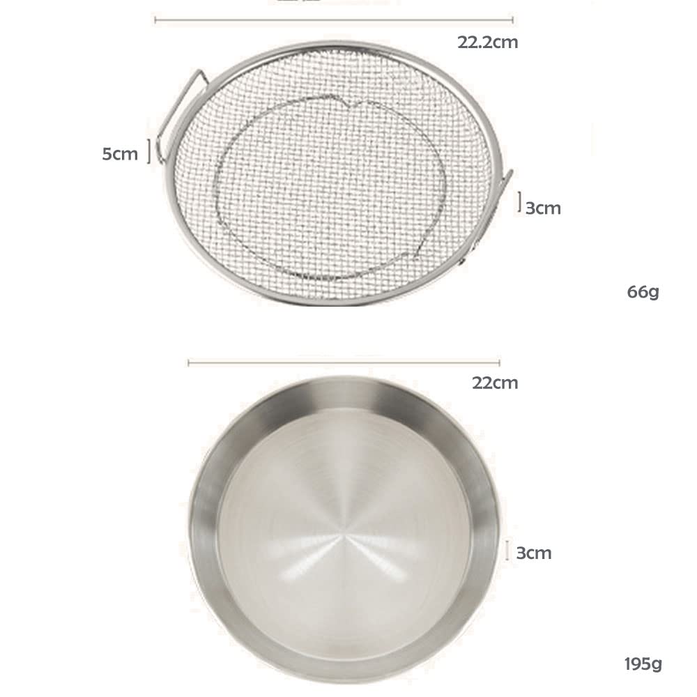 2 Pezzi Set di Piatti e Rack di Raffreddamento dell'Acciaio Inossidabile, 2-in-1 Set per Frittura