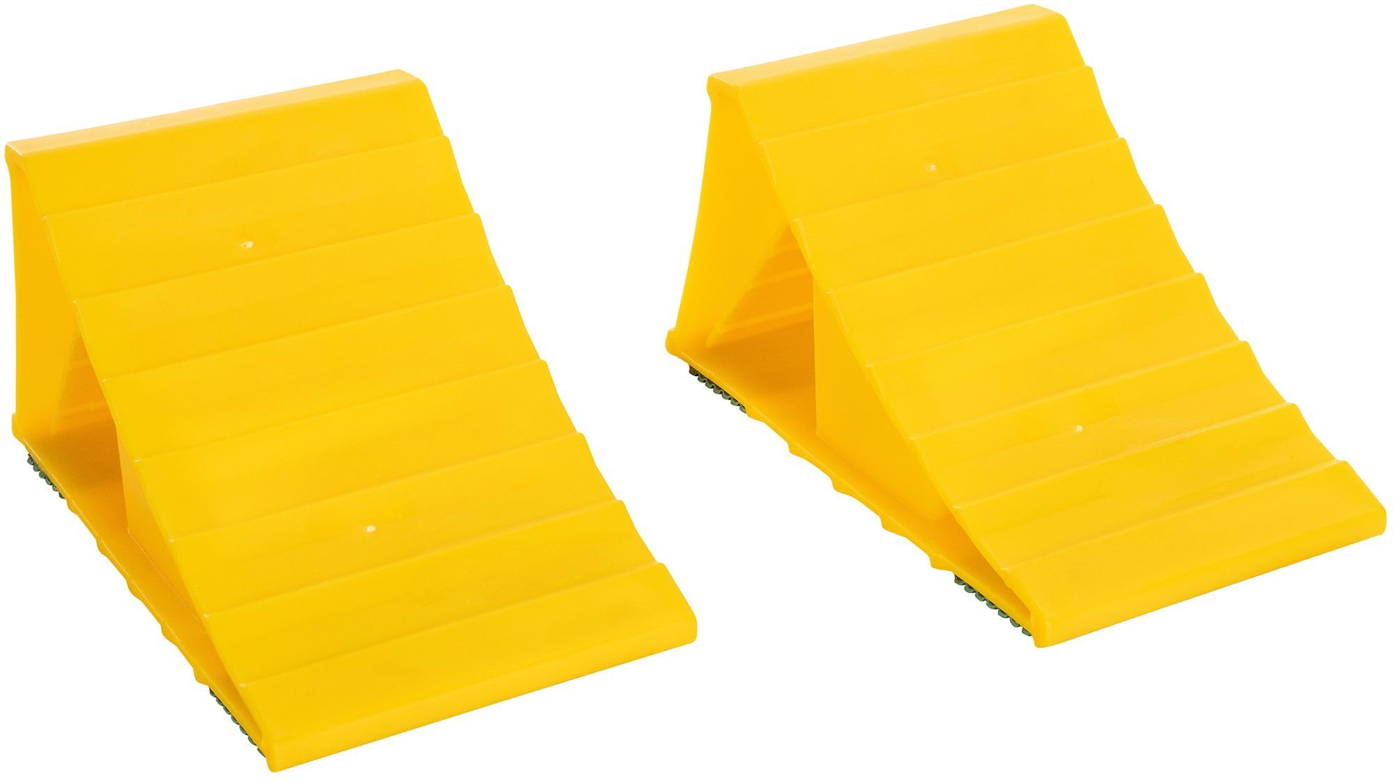 CLP Set De Rampas De Acceso De Plástico Resistentes I Juego 2 Calzos & Pendientes para Reparaciones Caseras De Vehículos, Contenido del Set:Rampa de Acceso + calzo de Rueda