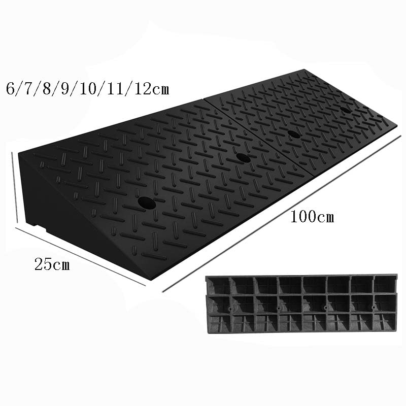 Threshold Ramp, BlackRubber Ramps, Easy Curb Ramps Mobility Scooter Ramps Antislip Ramps Motorcycle Door Threshold Ramps, Car Door Ramps (Color : Black, Size : 100 *