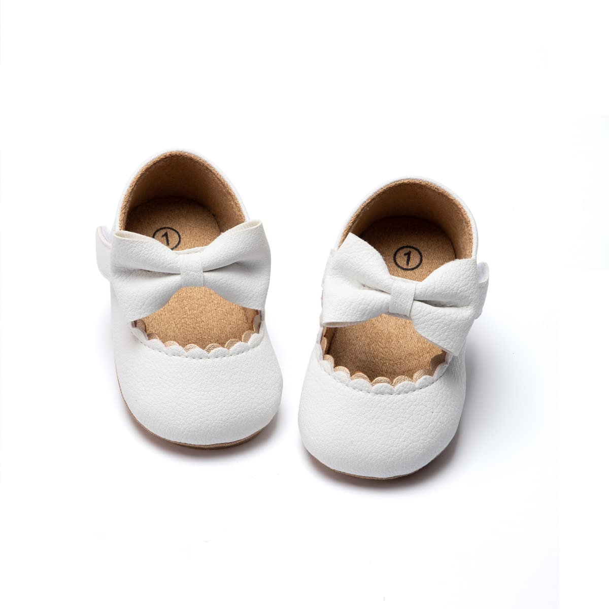 CENCIRILY Baby Girl Mary Jane Shoes Anti-Slip First Walking Bowknot Soft Sole Princess Wedding Dress Flats for 0-18 Month — view 16