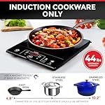 Mueller RapidTherm Portable Induction Cooktop, 1800W Hot Plate Electric Stove Top Burner. 8 Temp Levels, Auto-Off & Pot Detection, LED Display, Child Lock, 4 Programs, Burners for Cooking - Image 3