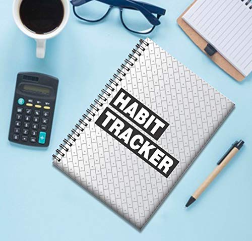 Image of AccuPrints wiro Hard bound A5 (6 by 9 inch) wiro Notebook Diary Ruled 200 pages-80 Gsm Paper Pattern-Habit tracker