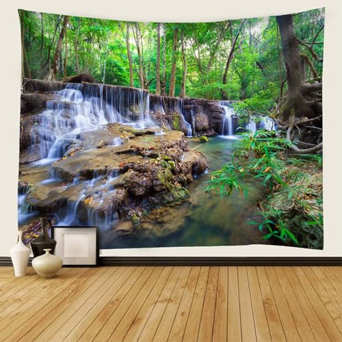 Tenture murale forêt 220x240cm grand format textile durable