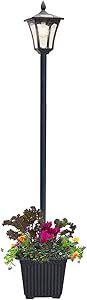 Outdoor Solar Lamp Post Light with Planter, 80 Inch Solar Powered Street Bulb Lights with Planter for Outdoor Landscape Vintage Pathway Street Patio Garden Yard