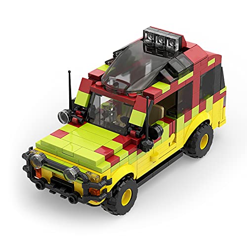 Jurassic Car Building Blocks, Dinosaur World Car Toys Jurassic Movie Building Bricks, Building Gift for Kids, Building Set Model Toy for Decoration and Festival(309 Pieces)