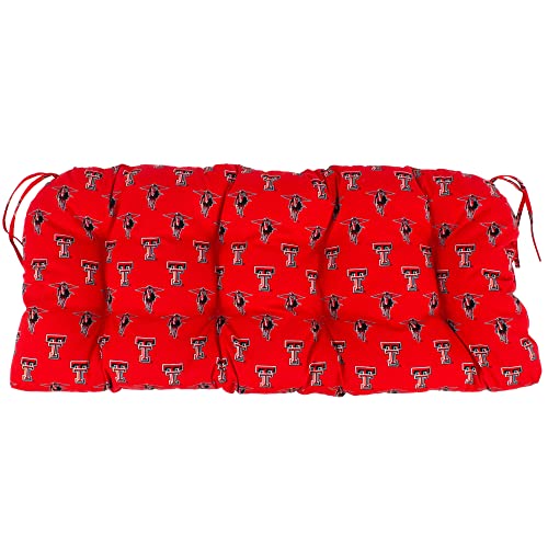 Image of College Covers Everything Comfy Texas Tech Red Raiders Indoor Outdoor Settee Loveseat Bench Cushions