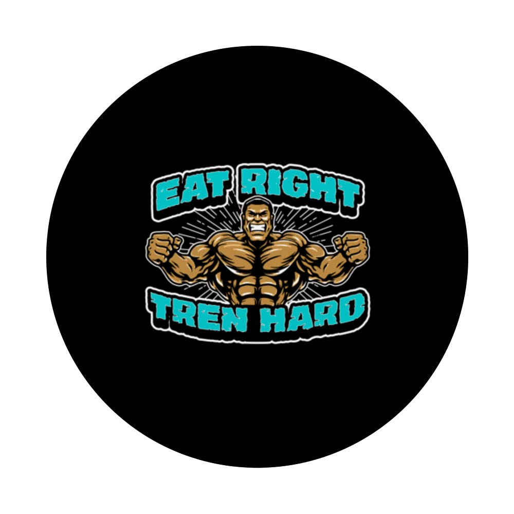 Eat-Right Tren Hard - Anabolic Steroid Gym Bodybuilding PopSockets Swappable PopGrip, Black - Image 3
