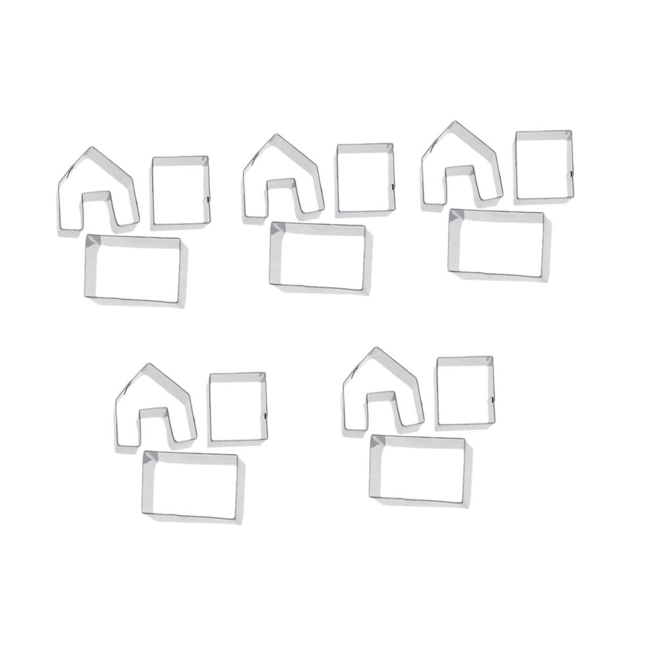 ULTECHNOVO Emporte-pièces Maison en Pain D'épice en Acier Inoxydable, 15 Pièces, Découpeuse à Pâtisserie Créative pour Biscuits, pour Fêtes de Noël et Anniversaires