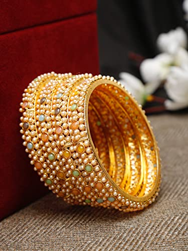 Plated Traditional Bangle Set of 4 (13807b_2.4)