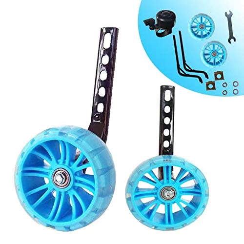 HUWAY Training Wheels Flash Mute Wheel Bicycle stabiliser Mounted Kit Compatible for Bikes of 12 14 16 18 20 Inch， 1 Pair