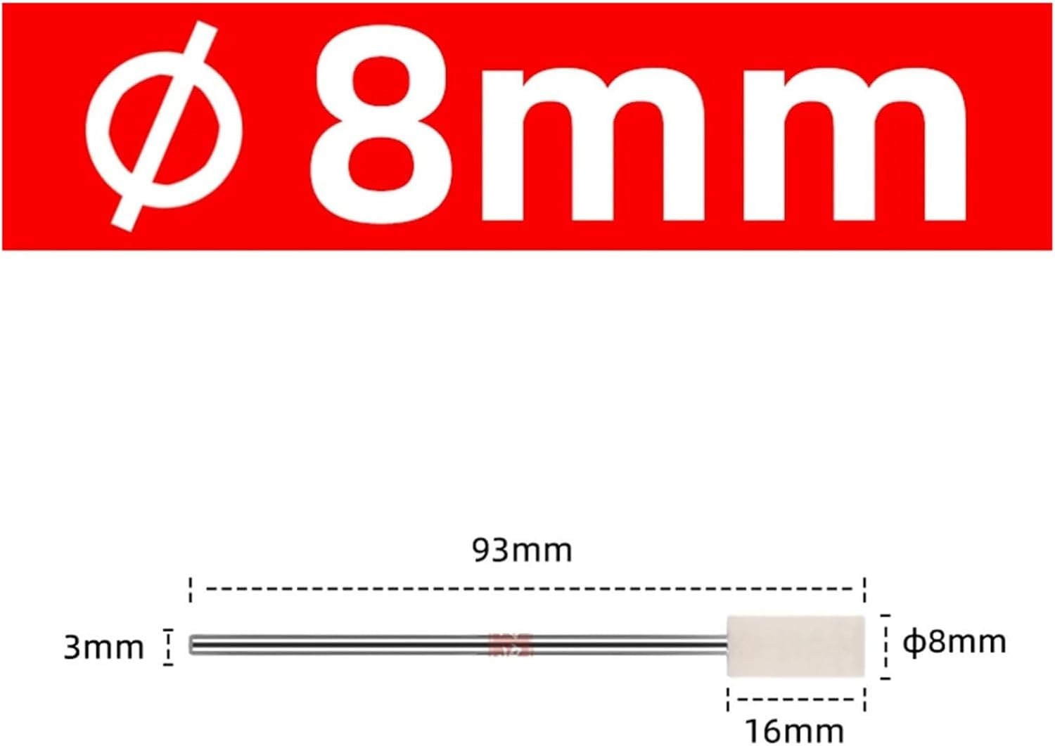 CAARLA Grinding Head 1pcs 3mm/6mm Shank Dia Abrasive Mounted Wool Felt for Drills Rotary Tools Electric Grinding Head Accessories Extension Rod(Cylinder 3-8-16mm)