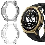 ToVioc [2 Stück] Hülle Kompatibel mit Amazfit T-Rex 3 Pro 44mm, Flexibles TPU, Anti-Kratzfest, Schutzhülle Kompatibel mit Amazfit T-Rex 3 Pro 44mm - Schwarz und Transparent