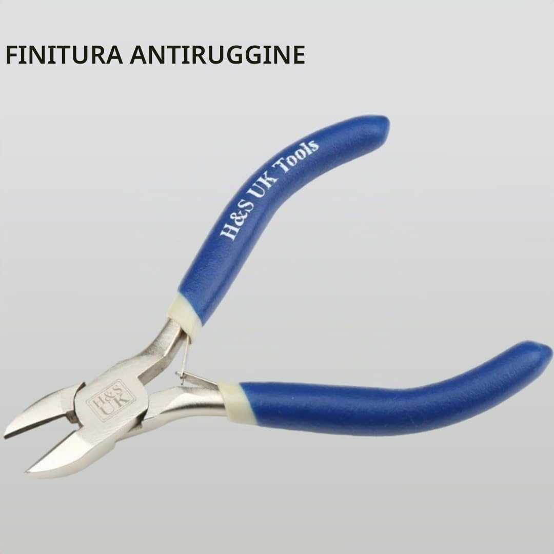 H&S Set Pinze per Bigiotteria Cromate per la Creazione di Gioielli - Set da 3 con Pinze Lunghe, ad Ago e a Punta Tonda - Attrezzi per la Bigiotteria Bricolage e Fai da Te