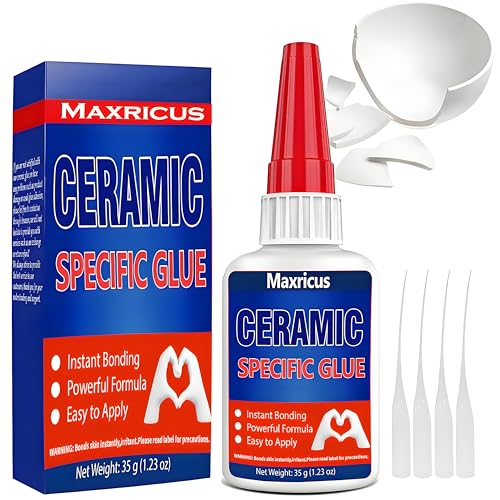 35g Ceramic Glue - Strong Repair Adhesive High Strength Fast Drying Clear Bond for Porcelain Pottery Glass Tile Crafts - Waterproof Heat Resistant Repair Kit