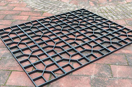 Gardenised Qi003971.2 Decorative Pavement Mold Cement Form Stamp Walkway Maker Patio Stepping Stone Pavers Reusable Pathway Mould, 2 Pack, Black #TOP2