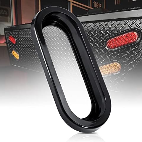 ONLINE LED STORE TRUE MODS Black Rubber Grommet for Universal 6" Oval/Oblong Taillights [Easy Installation] [Durable Rubber] For Trailers RV & Trucks Cover