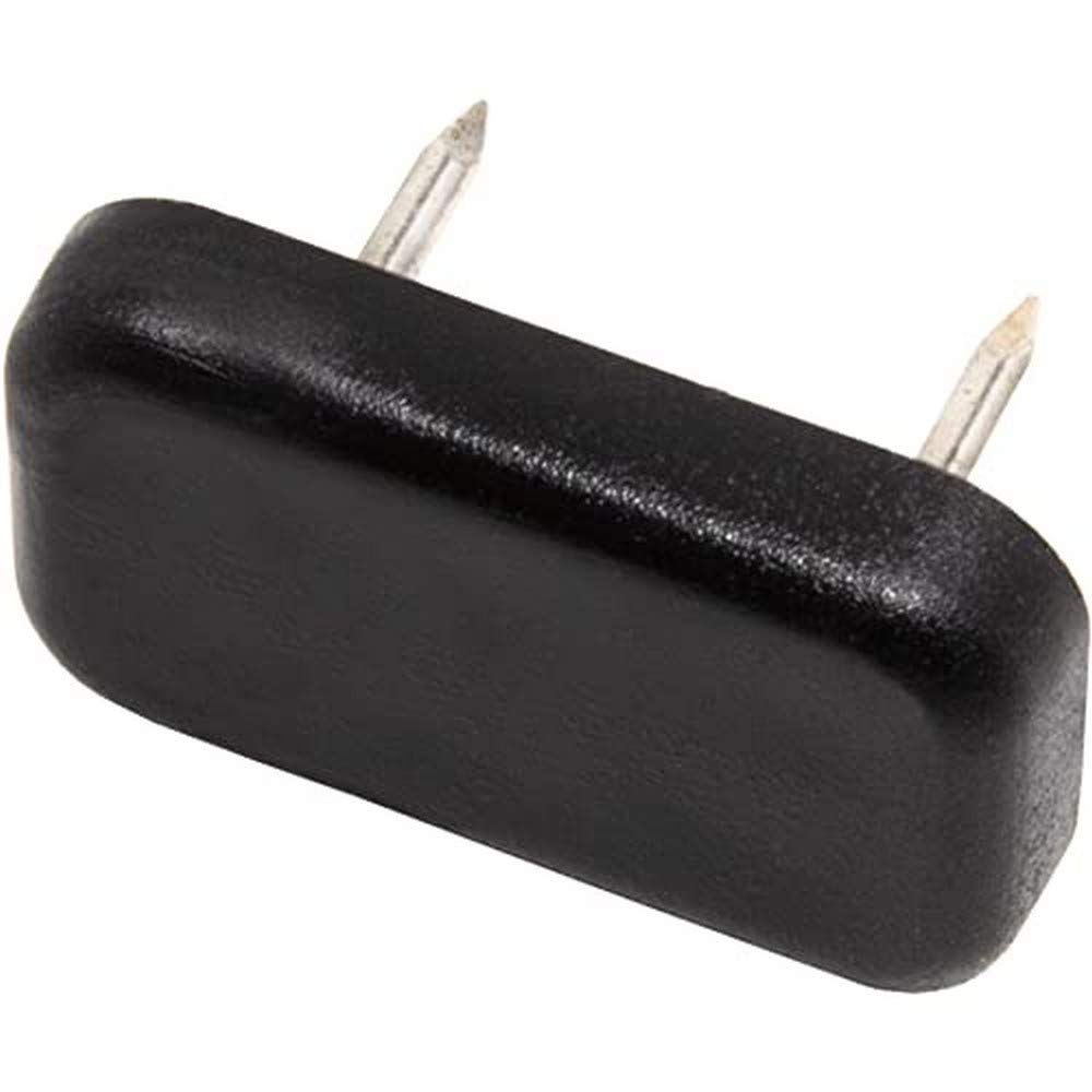 Adsamm® / 32 X Glides In Plastic With Nail | 0,71'' X 1,18'' (18x30 Mm) | Black | Angular | Premium Quality Furniture Sliders With Nail By Adsamm