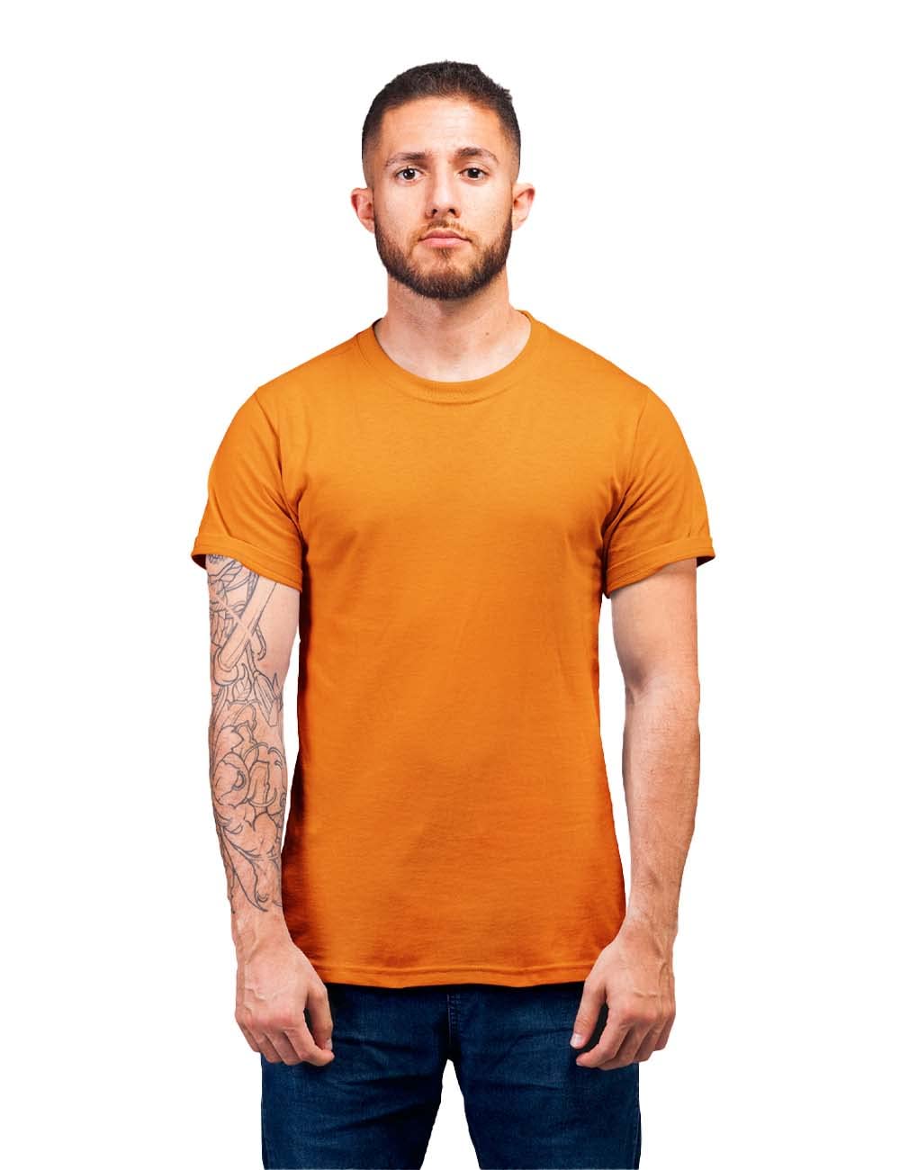 AMIGOSMen's Regular Fit T-Shirt (ORNAGE-S_Orange