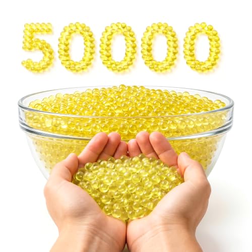 Image of Verat Gel Blaster Refill Water Beads Transparent for Gun Suitable Size 7-8mm Safe Non-Toxic Ammo for Gel Guns & Decorative Vase Filler (This Gel Balls for Specially for Gun) (5 Packets, Yellow)