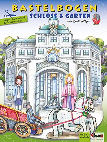 ATELIER COLOR Castello artigianato di carta per i bambini da 5+ anni per fare un favola con figure principessa e carrozza giocattoli bricolage kit carta modello 3D