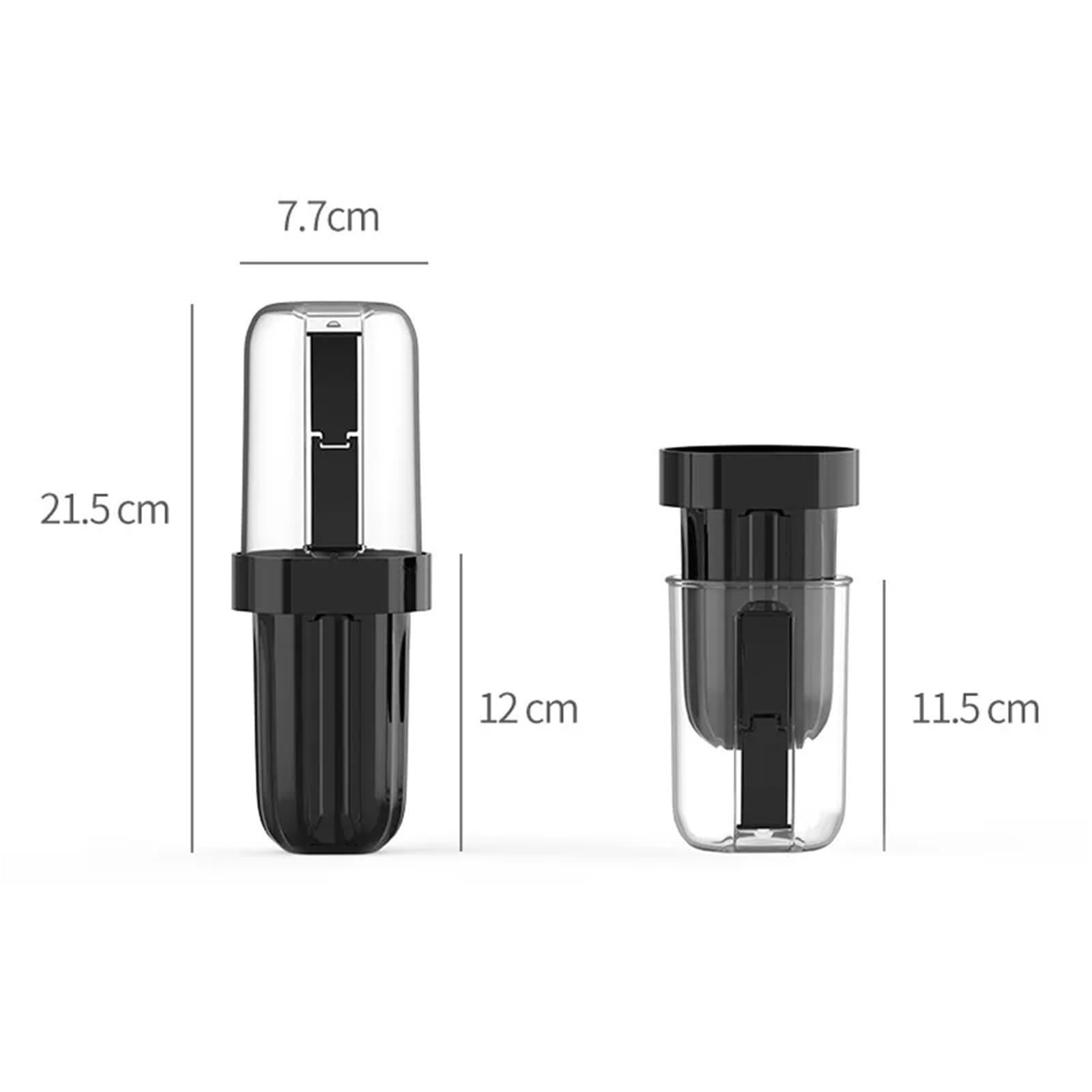 3 Pezzi 3 in 1 Tazza Portatile for spazzolino da Denti, Porta dentifricio da Bagno, Custodia, organizzatore, Tazza di stoccaggio for Articoli da toeletta(Black)