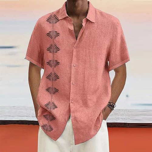 Men's Cuban Guayabera Shirts Breathable Button Down Light Colored Running Shirts for Men Short Sleeve Summer Cardigan4
