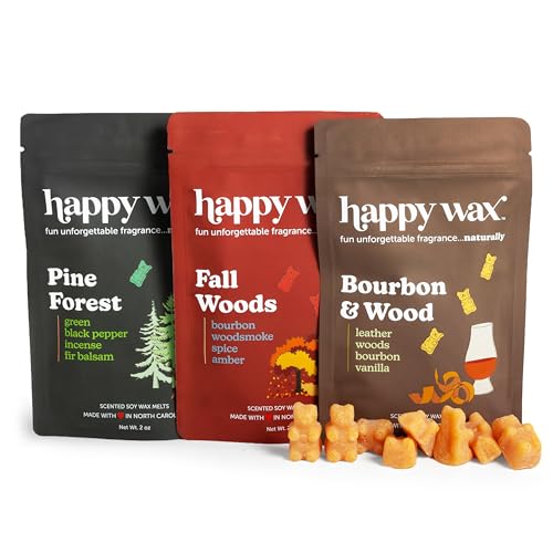 Image of Happy Wax Fall Scented Soy Wax Melts 6oz Variety Pack - Autumn Woods Mix