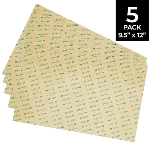 Image of 3M 9474LE 300LSE Double Sided Adhesive Transfer Tape. Pack of 5 Sheets 12 inch x 9.5 inch