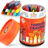 ZENO 18-Color Jumbo Crayons – Non-Toxic and Washable for Toddlers (1-3) & Kids (4-8) – Easy-to-Hold Large Crayons, Perfect for Travel, Art, and Early Childhood Activities