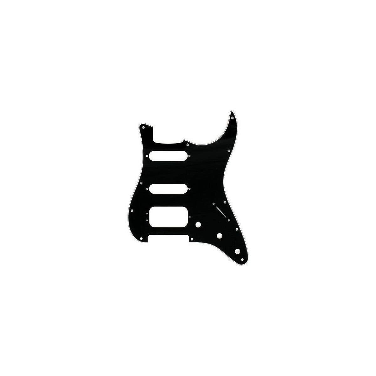 Fender Modern Pickguard, HSS Stratocaster, 11-Hole - Black 3-Ply (3-Screw Hum)