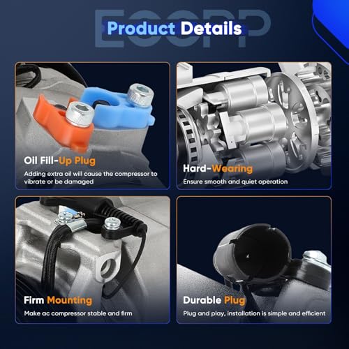 Image of ECCPP A /C Compressor with Clutch Fit for BMW X5 4.4L 4.6L 2000-2004 | Fast Cooling AC Compressor