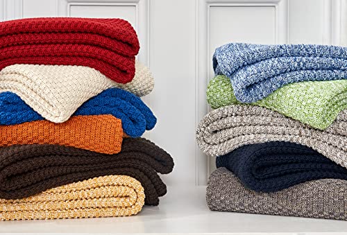Longhui bedding manta de punto 100% algodón – crema, suave y cómoda, lavable a máquina, 51"x63" – perfecta para sala, sofá, cama o viaje miniatura 6