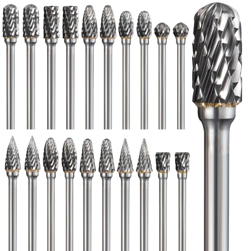 Image of 20Pcs Carbide Burr Set 1 /8 inch Shank Compatible with Dremel Rotary Tool