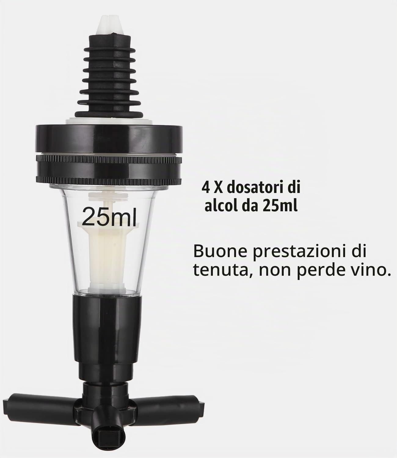 Bar Butler Dispenser Alcolici Bevande Erogatore 4 Bottiglie Dosatore Liquori Wine Rack Bar Bottiglia Ottica per Spiriti di Liquori Vino Birra, Ideale per Feste, celebrazioni, Decorazione(Nero)