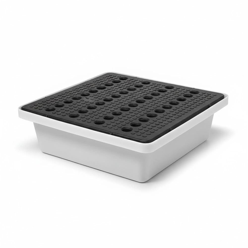 Plast'Up Rotomoulage Auffangbehälter stapelbar mit Gitter aus HDPE, 30 l, Natur