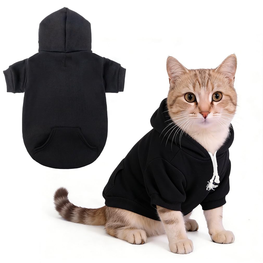 KOOLTAIL Dog Hoodie for Small Medium Dogs Cats, Soft and Warm Pet Sweater with Leash Hole and Pocket Boy Girl, Puppy Fall Winter Jacket Clothes,