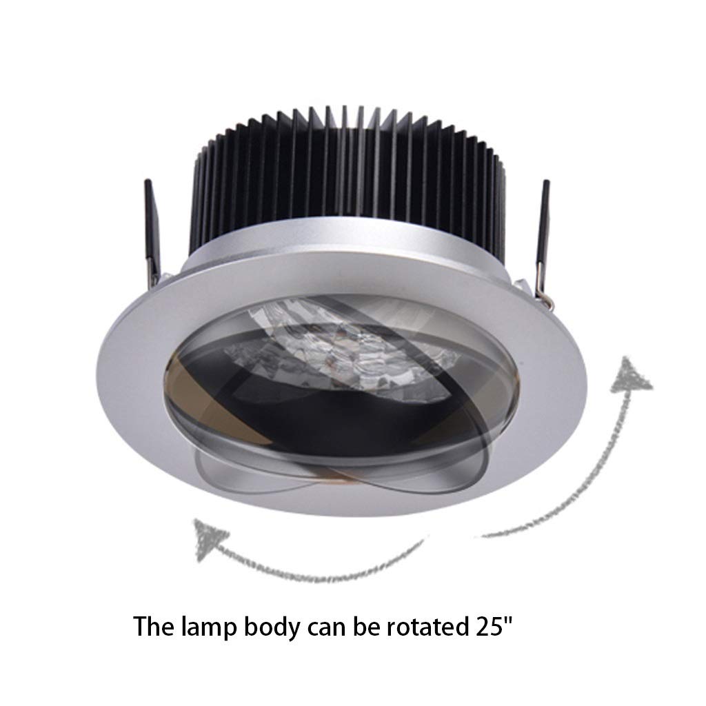 Anti-Grare Spotlights LED Embedded Black Sufit Wall Wall Downlight Downlight Home Aisle(Nero,Warm light)