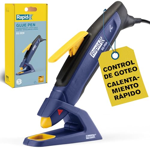 Pistola de Cola Rapid EG Pen Para Cola de 7 Mm, Pistola de Cola Termofusible con Forma de Bolígrafo Para Manualidades, Calentamiento Rápido en 60 Segundos, para Trabajos Detallados y Delicados