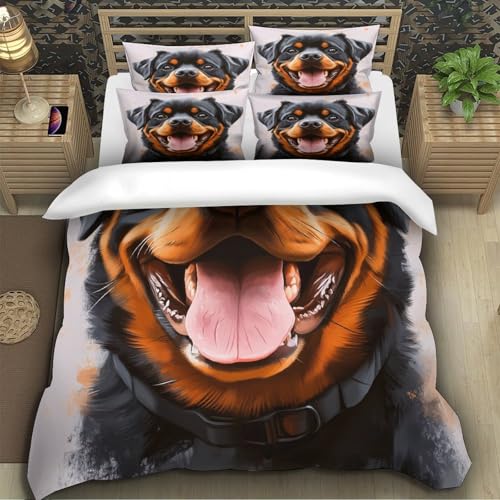 Housse de couette en microfibre résistante motif de roses chic 3D