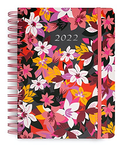 Vera Bradley 2022 Planner Weekly and Monthly, 12-Month Agenda Book Dated January 2022 - December 2022, Hardcover Personal Organizer with Stickers, Holidays Notes Pages, Pocket, & Monthly Tabs, Rosa Floral