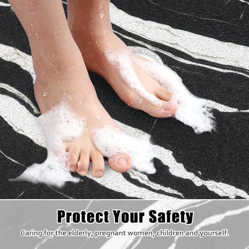 Image of Square Shower Mat Non Slip: 24x24 Inch Shower mats for Inside Shower with Drain Hole in Middle, Super Soft PVC Loofah Massage Shower Floor Mat, Anti Slip Shower Stall Mat, Quick Drying