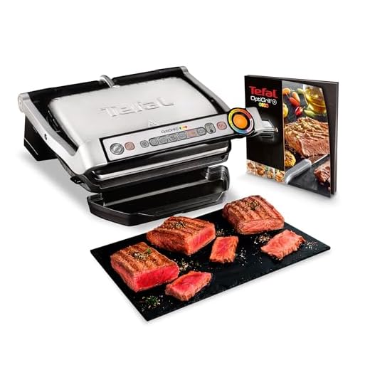 Tefal Optigrill GC712D12 Plancha de Cocina, 7 Modos de cocción, indicador del Progreso, Sensor de Grosor, bandejas extraíbles y Desmontables, 2000 W, Aluminio, Acero Inoxidable, INOX