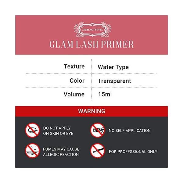 MYBEAUTYEYES-Eyelash-Extension-Glam-Lash-Primer-15-mlPre-Treatment-for-Semi-Permanent-EyelashEasily-Removes-Proteins-and-OilsOil-FreeLonger-Extension-Retention-Transparent Eyelash Extension Glam Lash Primer 15 ml/Pre-Treatment for Semi Permanent Eyelash/Easily Removes Proteins and Oils/Oil Free/Longer Extension Retention (Transparent)