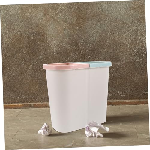 Caneca de basura blanca rectangular con doble compartimento miniatura 6