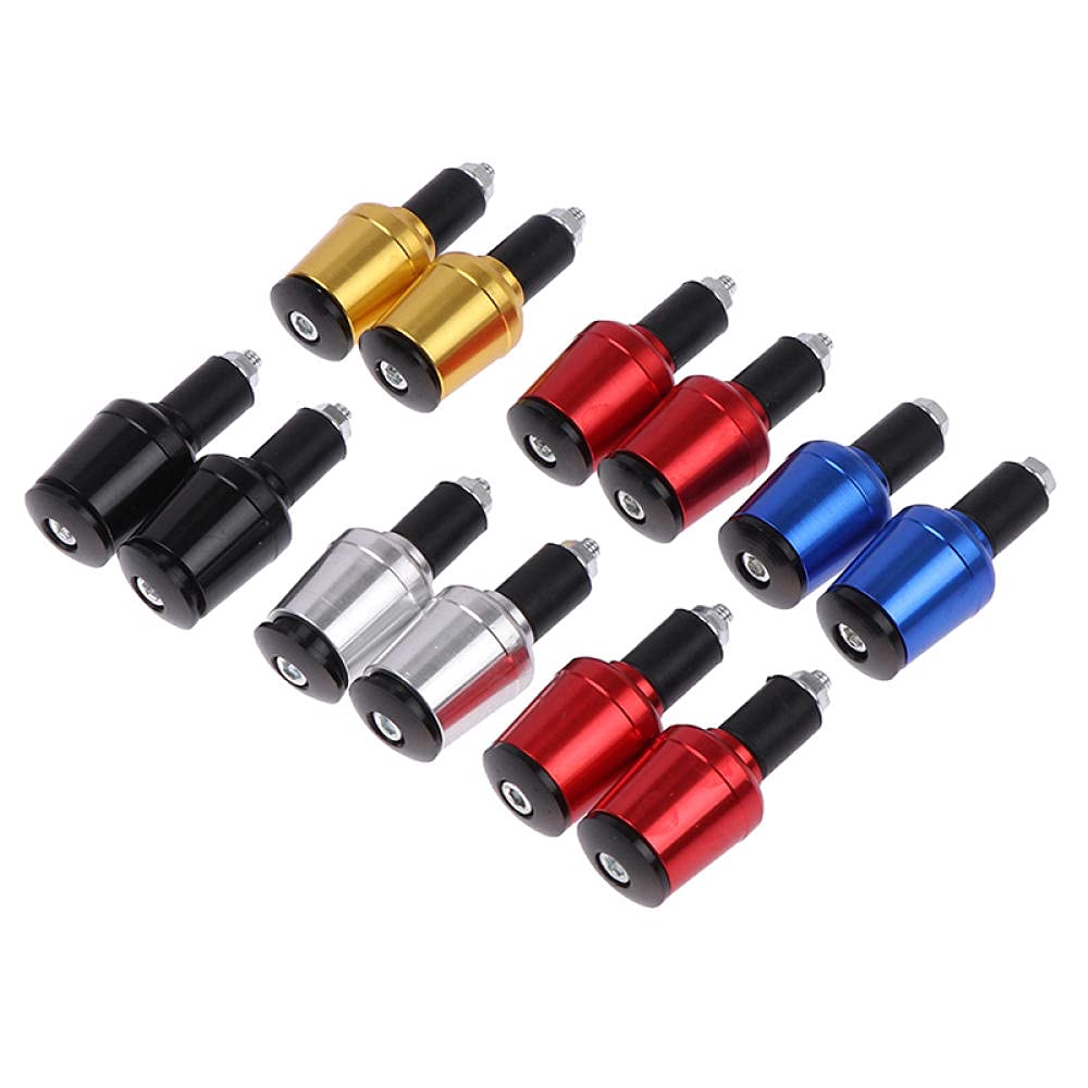 Universal 7/8" Motorcycle Handlebar Grips With Bar Ends – Silver Aluminum Sliders