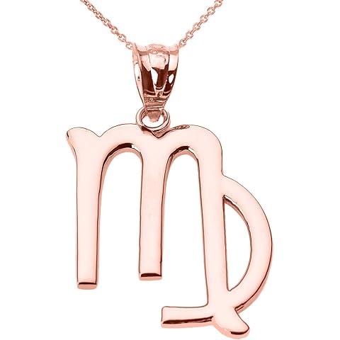 10K Rose Gold Zodiac Astrological Sign Charm Personalized Pendant Necklace - Choice of Symbol & Chain Length
