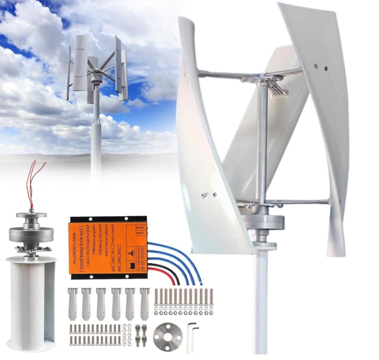 Générateur Éolienne, Éolienne À Axe Vertical 10000W/12000W, Kit D...